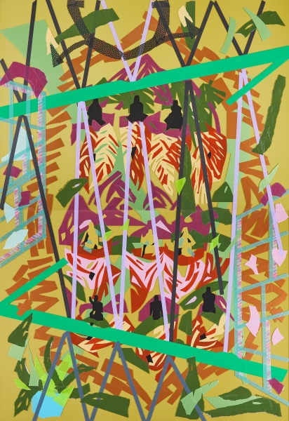 吳芊頤個展「如詩的光景 」作品：《鏡子 I 南瑤宮》， 複合媒材 (壓克力板、和紙PE) ，110x160 cm，2019